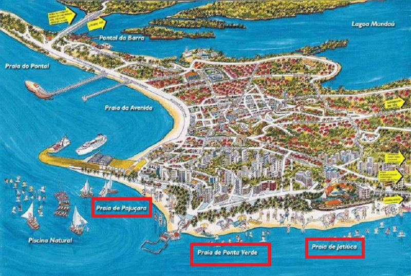 Mapa das melhores regiões onde ficar em Maceió Mapa das melhores regiões onde ficar em Maceió
