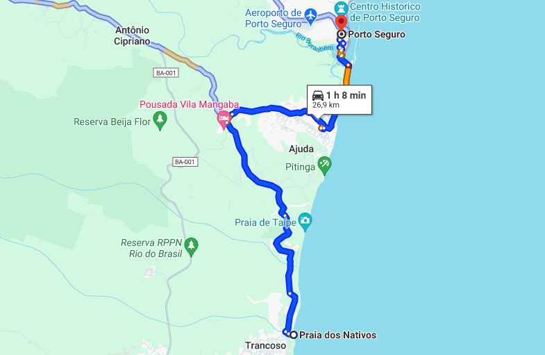 De Porto Seguro até a praia dos Nativos De Porto Seguro até a praia dos Nativos