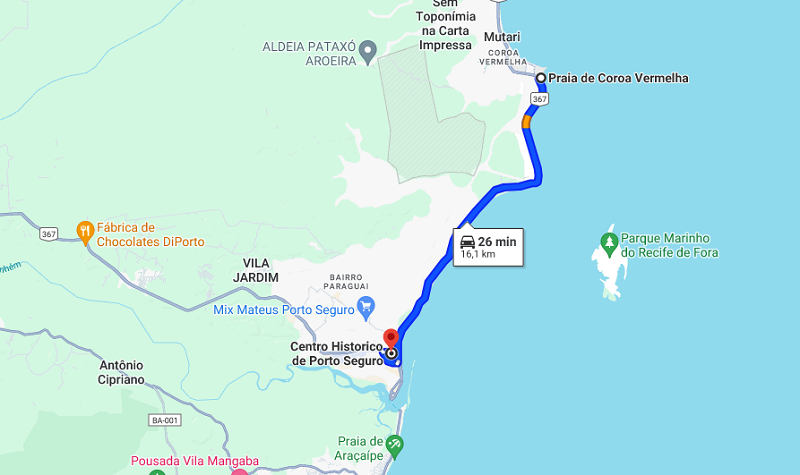 Praia de Coroa Vermelha em Porto Seguro Praia de Coroa Vermelha em Porto Seguro
