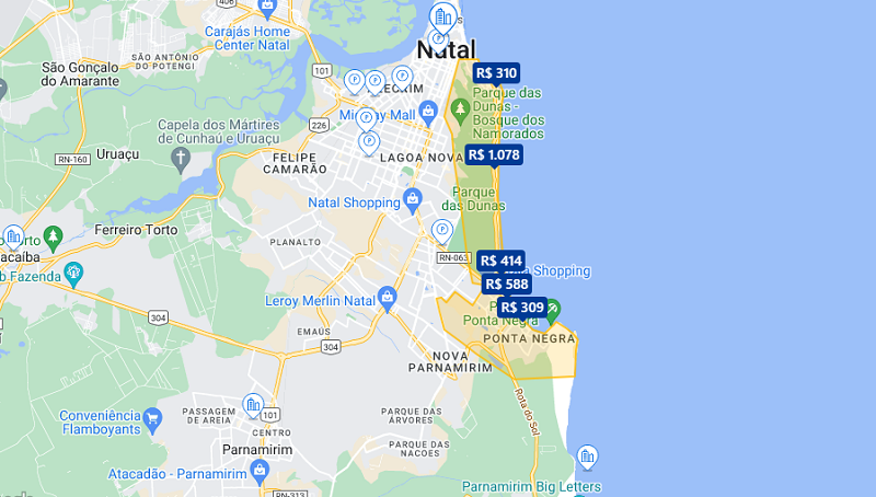 Mapa onde ficar em Natal: Melhores regiões Mapa onde ficar em Natal: Melhores regiões